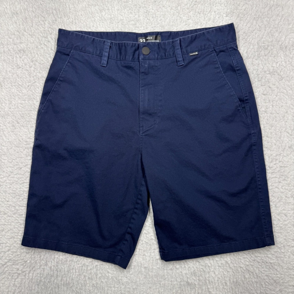 Hurley Chino Casual Shorts Cotton Blue Men's Size 33 9" Inseam